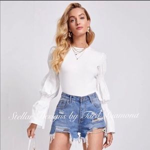 1 Left! Boho Blouse with Layered Bell Sleeves